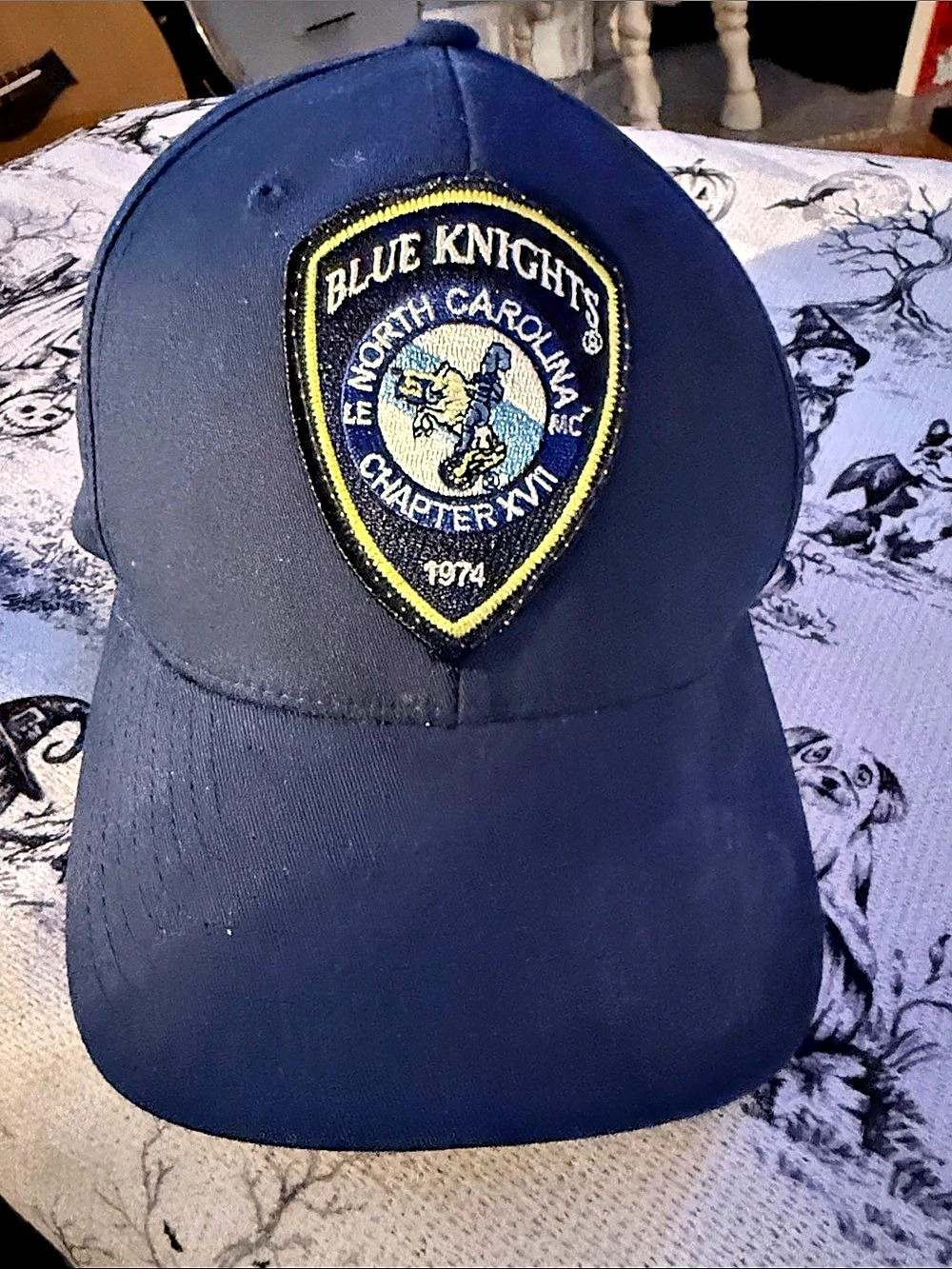 Blue Knights LEMC Flexfit Cotton Blend Structured Cap Blue Knights Embroidered C